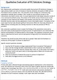 Thumbnail image of Qualitative Evaluation of PC-Solutions Strategy cover.